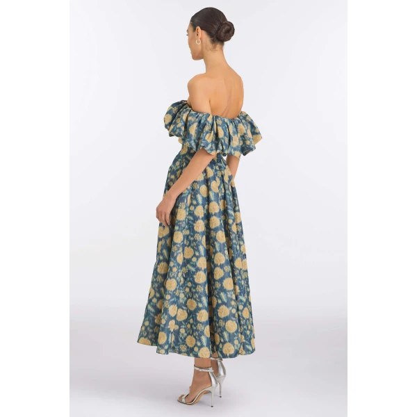 Markarian Freesia Dusk Marigold Ikat Midi Dress, view 4