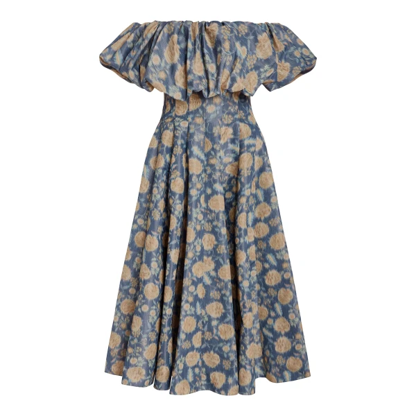 Markarian Freesia Dusk Marigold Ikat Midi Dress