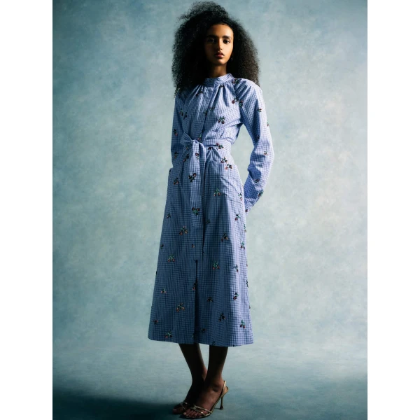 Markarian Gazania Sequin Embroidery Shirt Dress, view 5