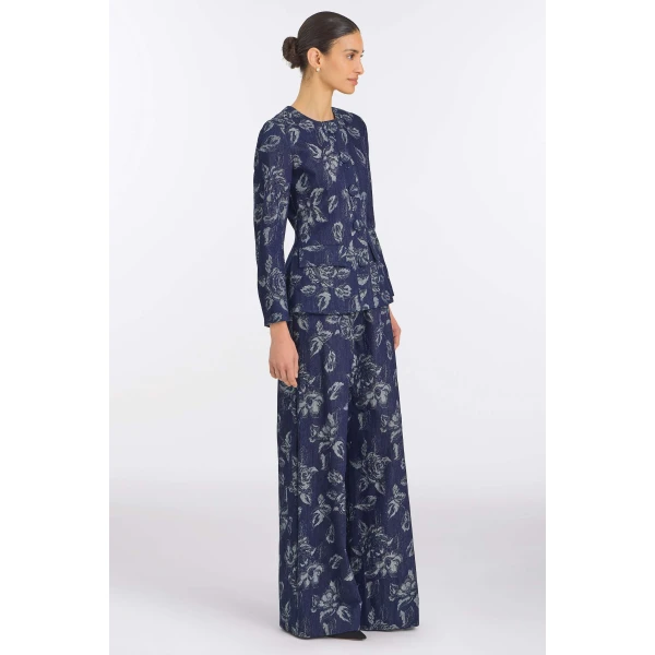 Markarian Ila Floral Denim Trousers, view 3