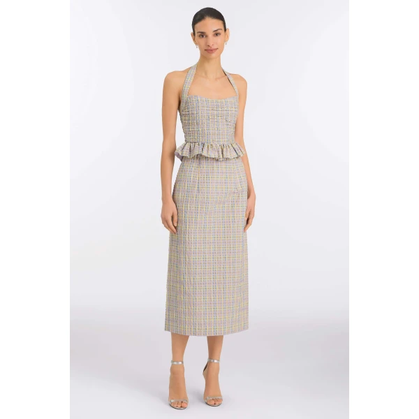 Markarian Kit Pastel Plaid Halter Top, view 2