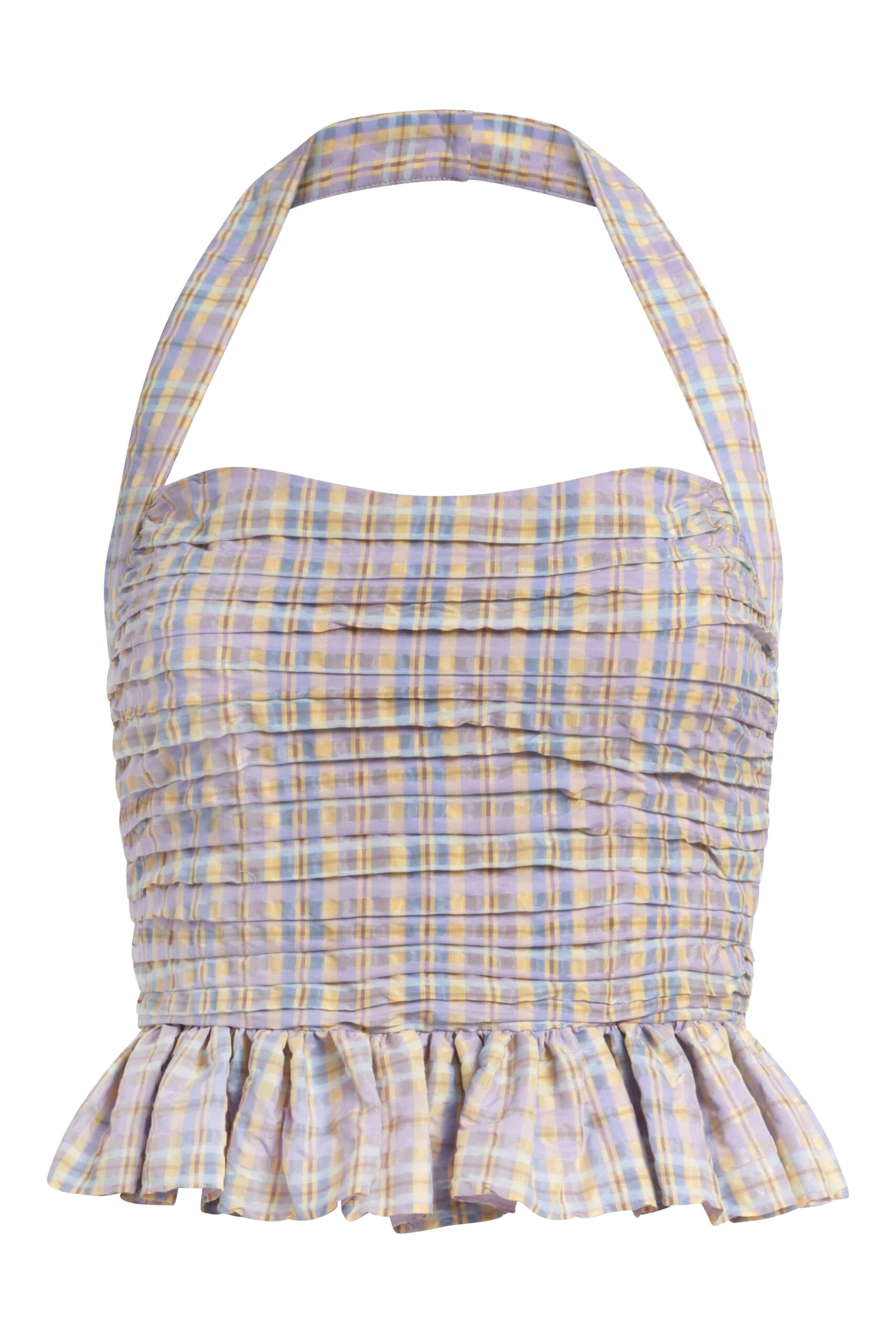 Markarian Kit Pastel Plaid Halter Top