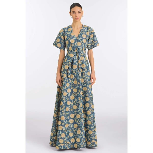 Markarian Margaretta Dusk Marigold Ikat Gown, view 2