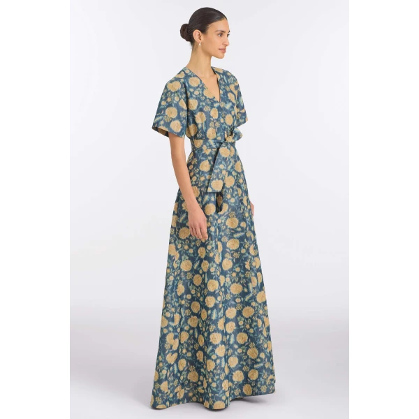 Markarian Margaretta Dusk Marigold Ikat Gown, view 3