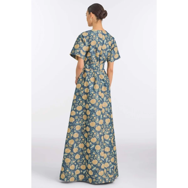 Markarian Margaretta Dusk Marigold Ikat Gown, view 4