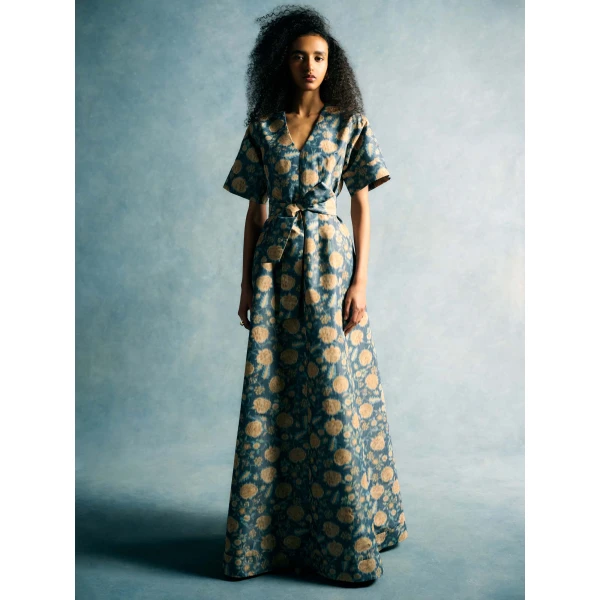 Markarian Margaretta Dusk Marigold Ikat Gown, view 5