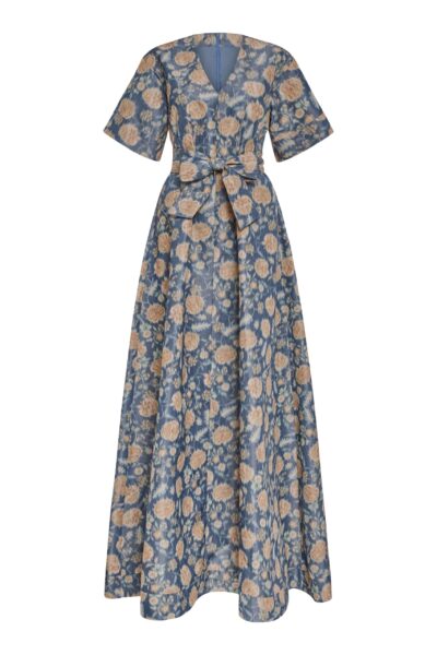 Markarian Margaretta Dusk Marigold Ikat Gown