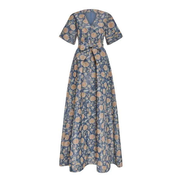 Markarian Margaretta Dusk Marigold Ikat Gown