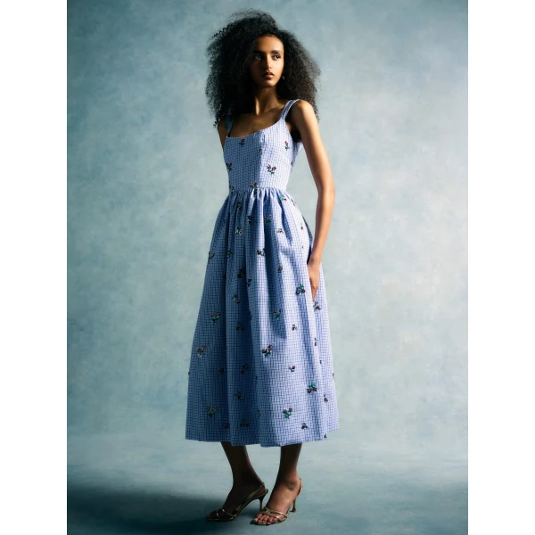 Markarian Nara Sequin Embroidery Midi Dress, view 6
