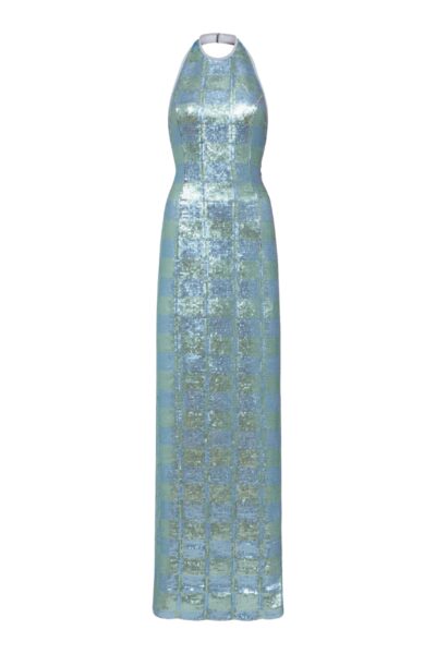 Markarian Nerine Gingham Sequin Gown