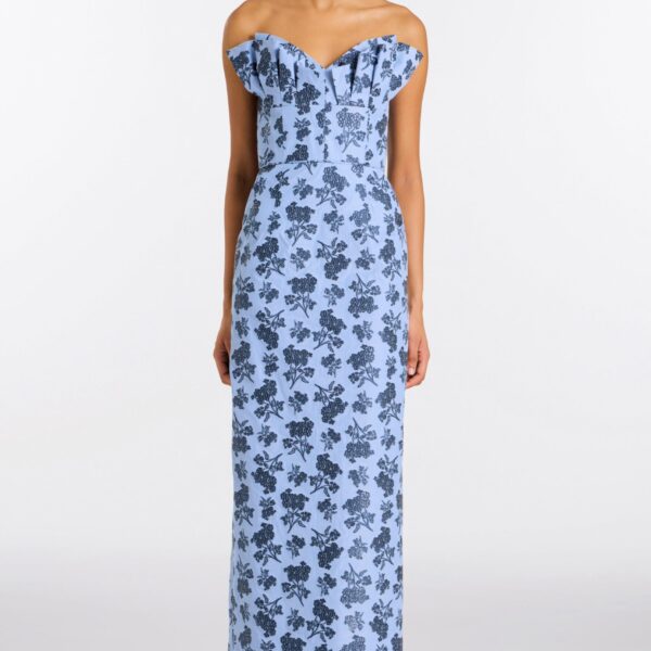Markarian Rita Navy Bouquet Gown, view 2