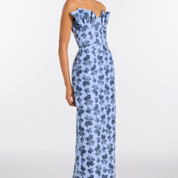 Markarian Rita Navy Bouquet Gown, view 3