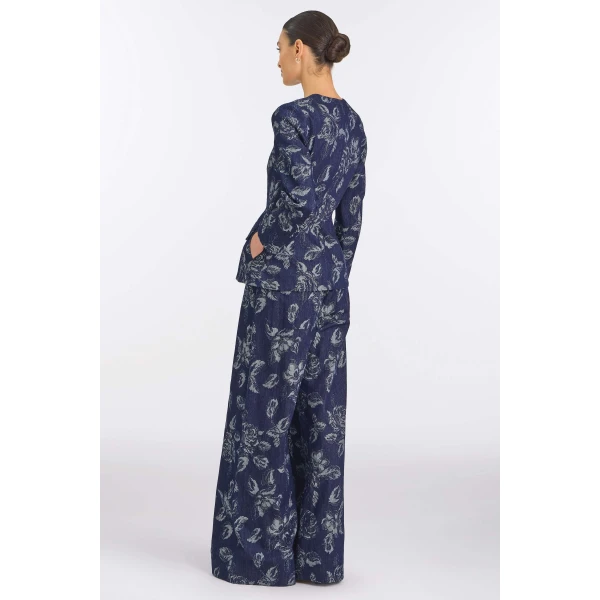 Markarian Savane Floral Denim Jacket Top, view 4