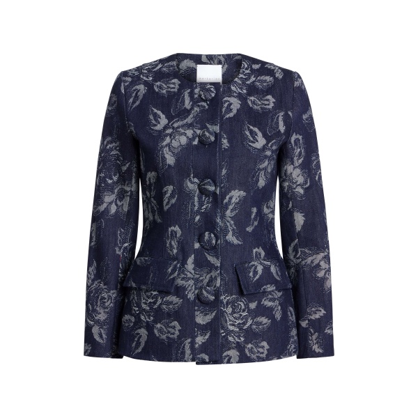 Markarian Savane Floral Denim Jacket Top