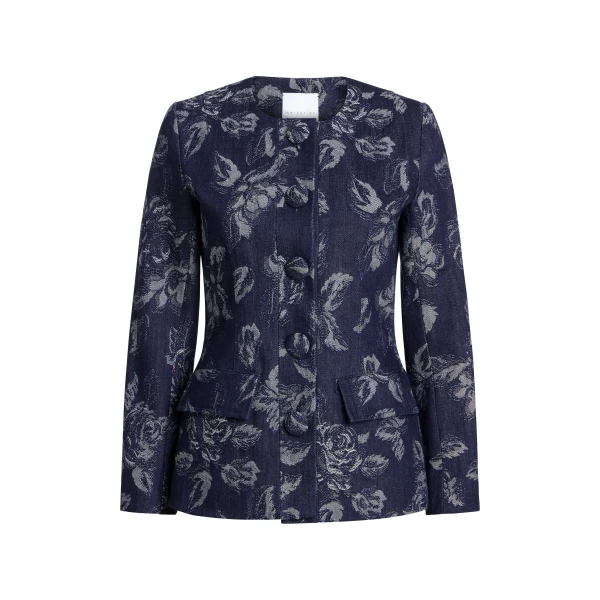 Markarian Savane Floral Denim Jacket Top