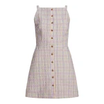 Markarian Skye Pastel Plaid Button Up Mini Dress