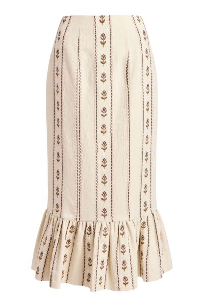 Markarian Suri Ivory Linen Skirt