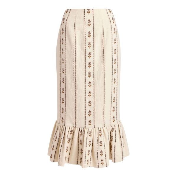 Markarian Suri Ivory Linen Skirt