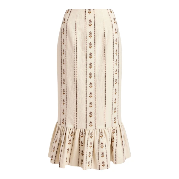 Markarian Suri Ivory Linen Skirt