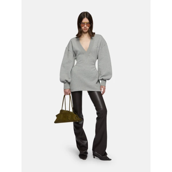 The Attico Melange grey mini dress, view 2