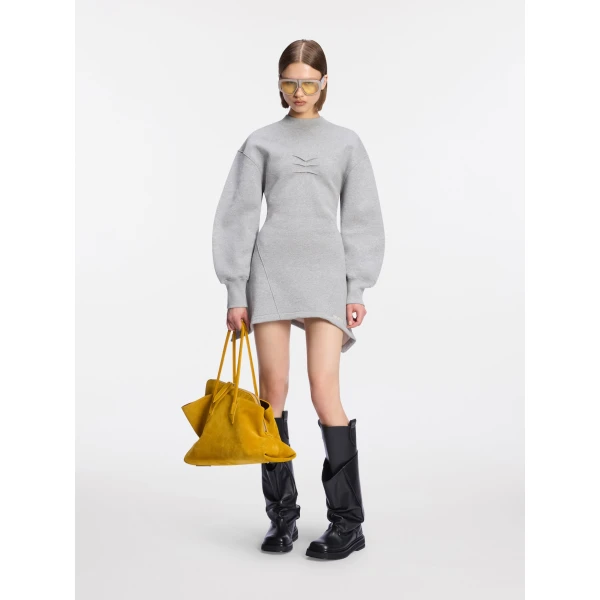 The Attico Melange grey mini dress, view 2