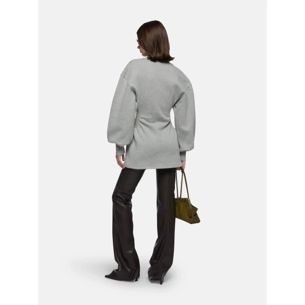 The Attico Melange grey mini dress, view 3