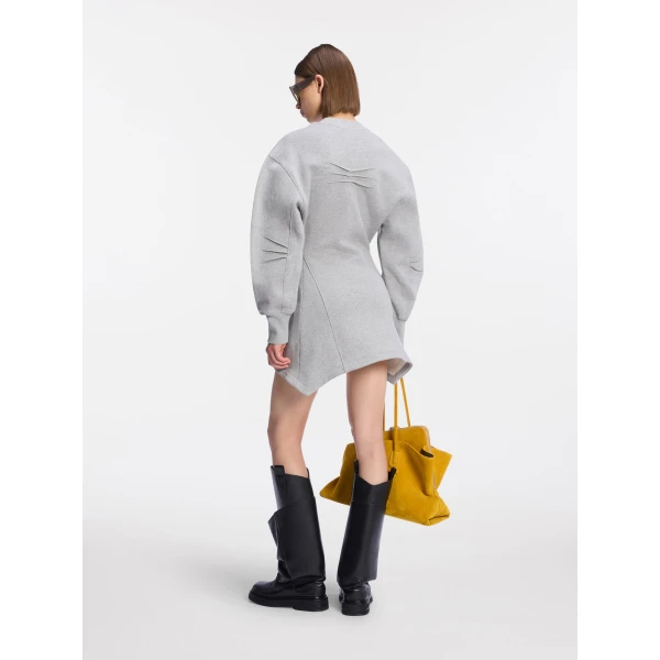 The Attico Melange grey mini dress, view 3