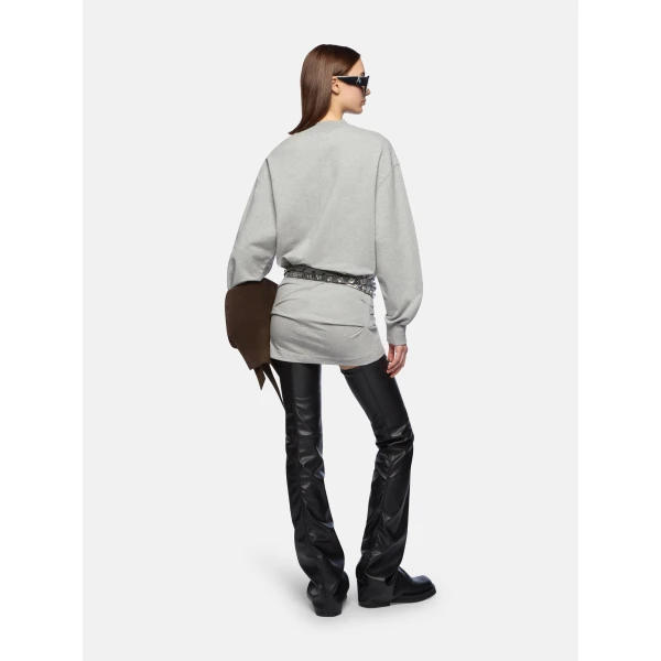 The Attico Melange grey mini dress, view 3