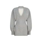 The Attico Melange grey mini dress