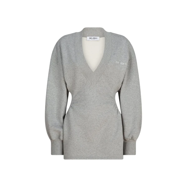 The Attico Melange grey mini dress