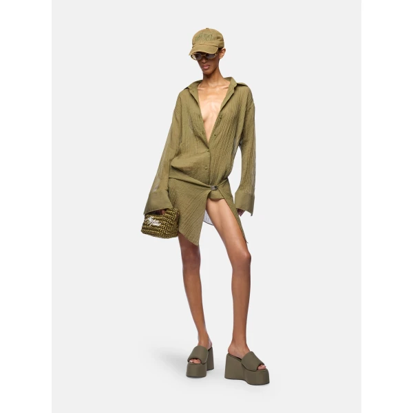 The Attico Military green mini dress, view 2