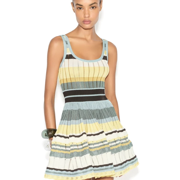 Alaïa Multicolor Crinoline Dress - ALAÏA Dresses - Laser Cut Luxury - Shop at Luxury Shoes 