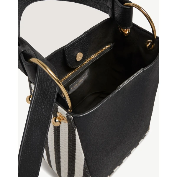 Strathberry Lana Midi Bucket Bag in Striped Canvas, view 5
