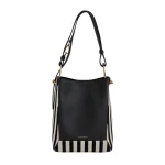 Strathberry Lana Midi Bucket Bag in Striped Canvas