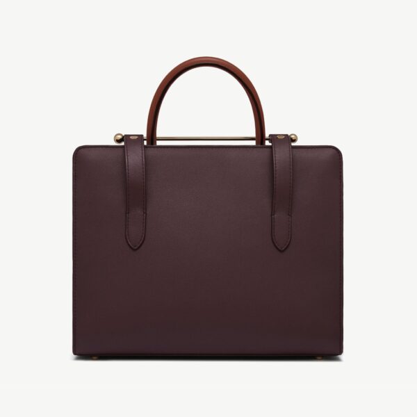 Strathberry Midi Tote in Burgundy, Walnut and Chestnut, view 4