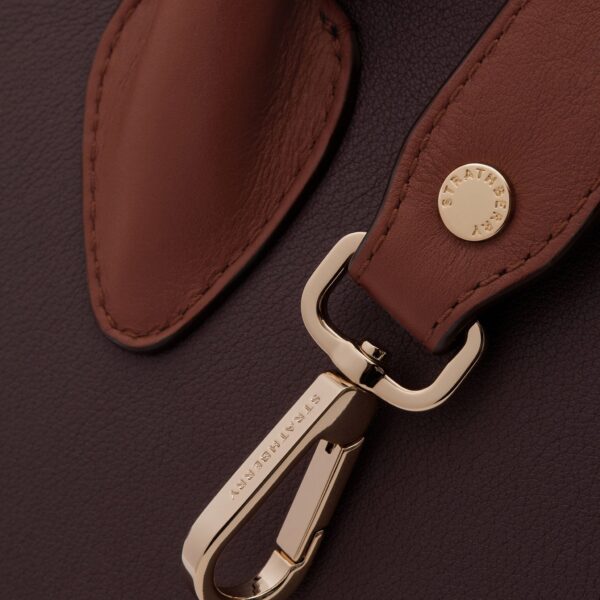 Strathberry Midi Tote in Burgundy, Walnut and Chestnut, view 7