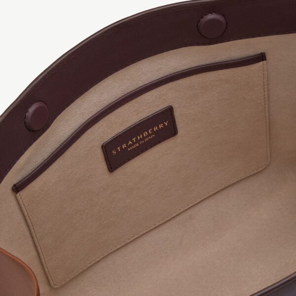 Strathberry Midi Tote in Burgundy, Walnut and Chestnut, view 8