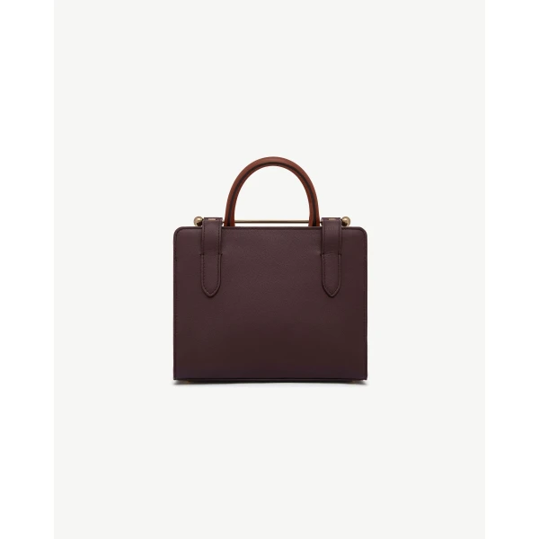 Strathberry Mini Tote in Burgundy, Chestnut and Walnut, view 4