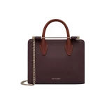 Strathberry Mini Tote in Burgundy, Chestnut and Walnut