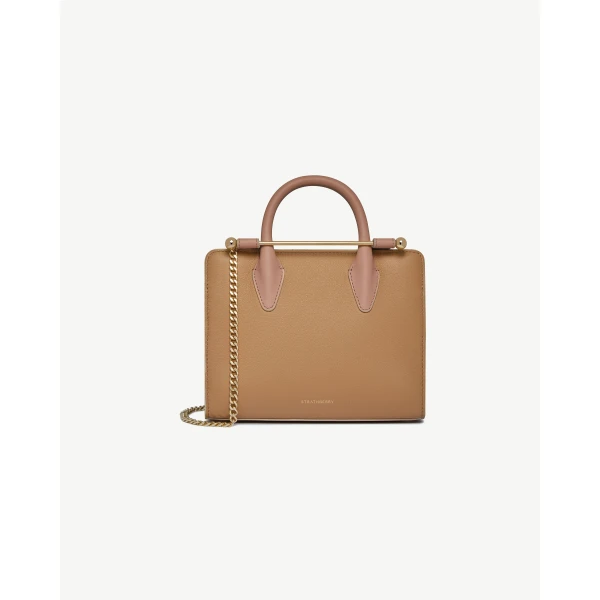 Strathberry Mini Tote in Caramel, Sand and Rose, view 2