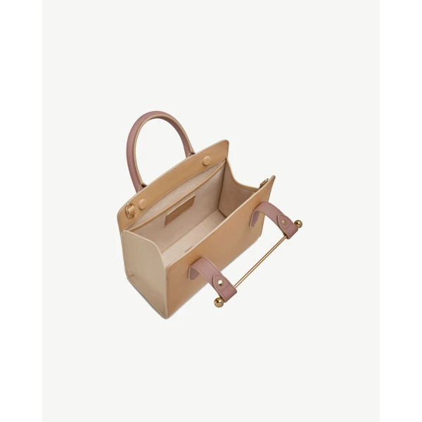 Strathberry Mini Tote in Caramel, Sand and Rose, view 5