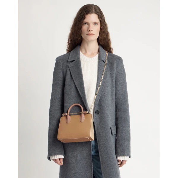 Strathberry Mini Tote in Caramel, Sand and Rose, view 8