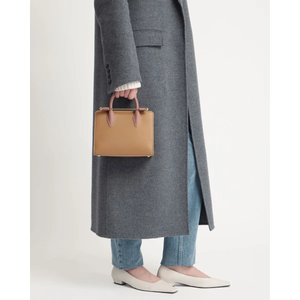 Strathberry Mini Tote in Caramel, Sand and Rose, view 9