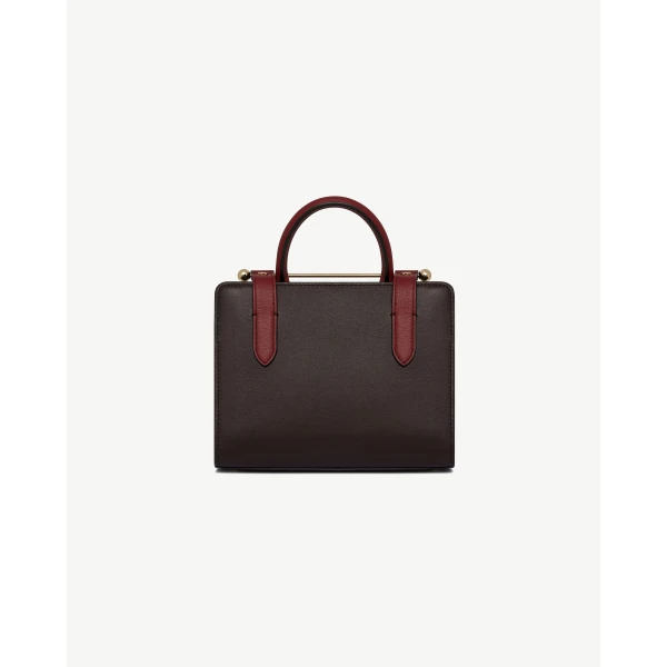 Strathberry Mini Tote in Espresso, Oxblood and Black, view 4