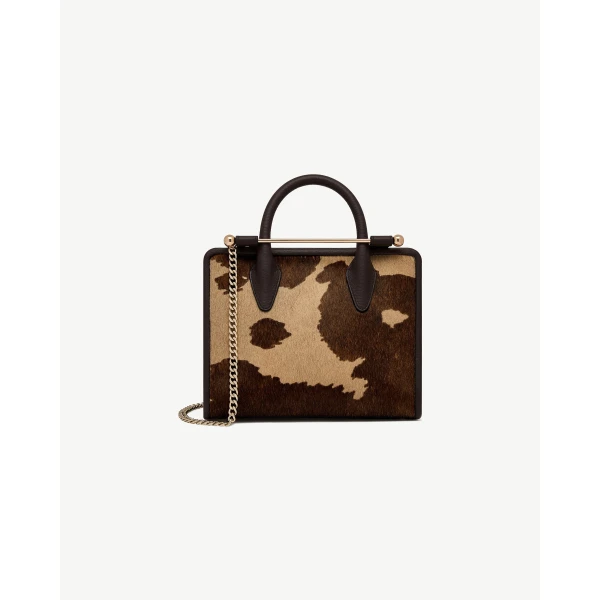 Strathberry Mini Tote in Sand and Espresso Spot Print, view 2