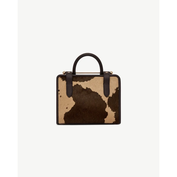 Strathberry Mini Tote in Sand and Espresso Spot Print, view 4
