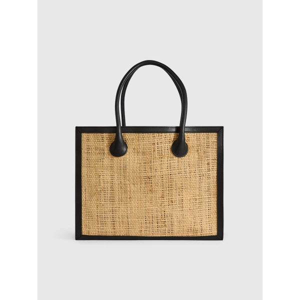 ATP Atelier Montefalcione in Natural and Black Tote Bag, view 2