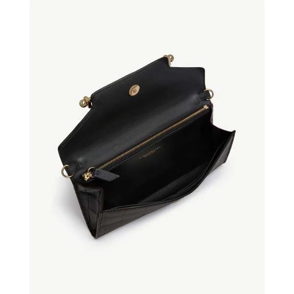 Strathberry Multrees Chain Wallet in Mahogany and Black, view 5