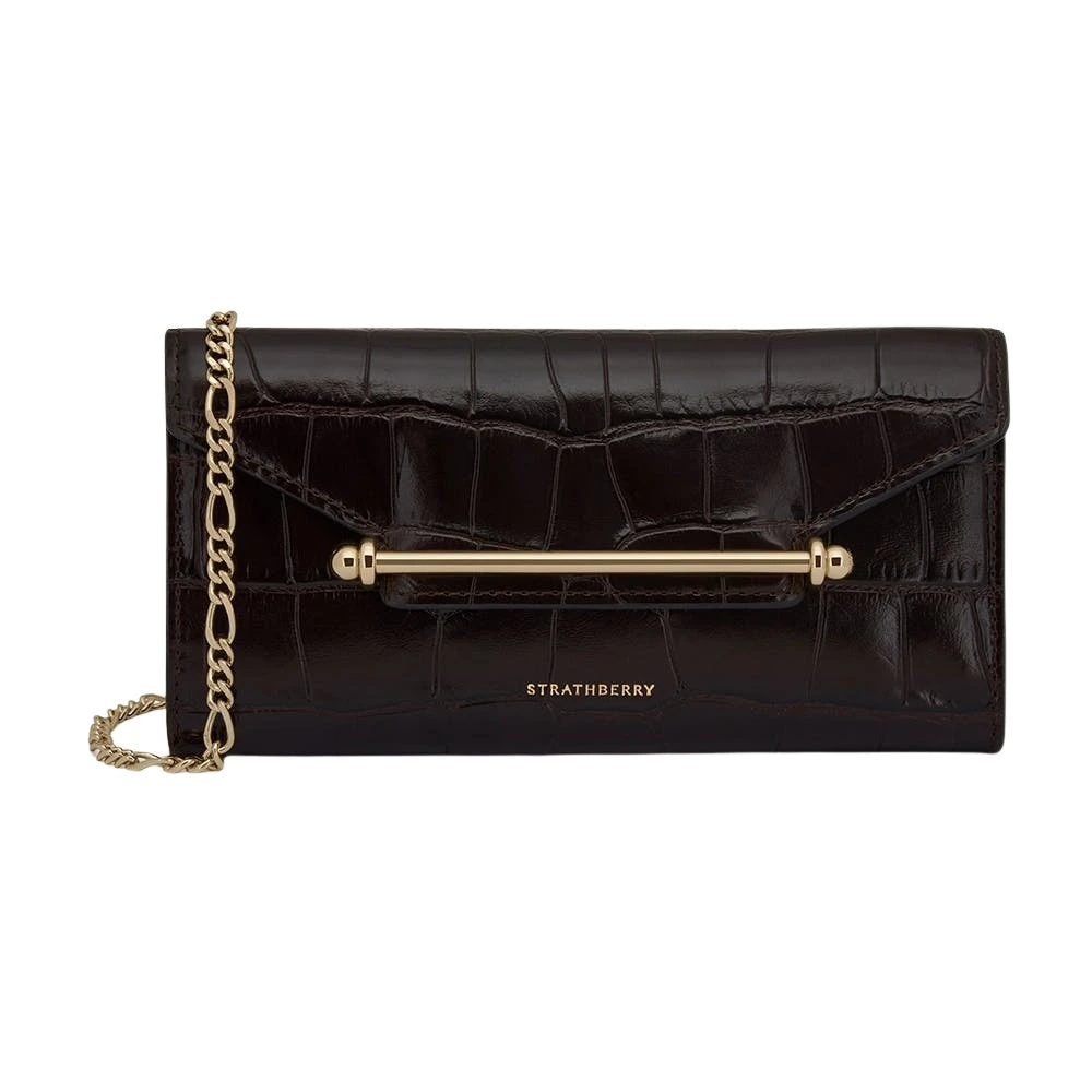 Multicolour-Multrees-Chain-Wallet-in-Mahogany-and-Black43666_nobg Strathberry Multrees Chain Wallet in Mahogany and Black