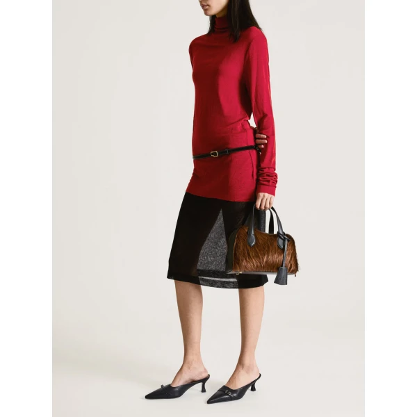 ATP Atelier Ormelle in Cannella and Black Top Handle Bag, view 2